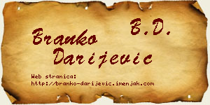 Branko Darijević vizit kartica